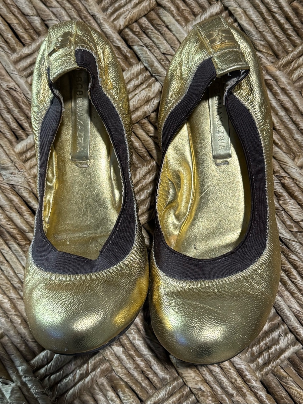 BCBGMaxAzria Metallic Gold Ballet Flats